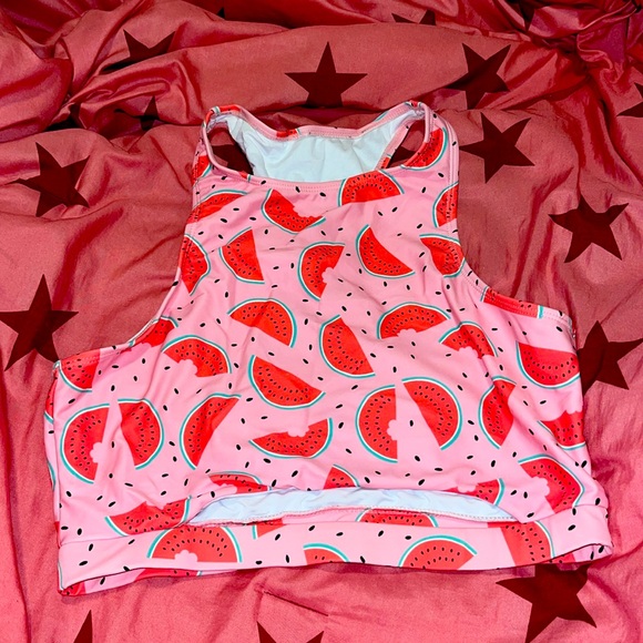 STRAWBERRY PINK HIGH-WAIST SWIMSUIT - Picture 3 of 4